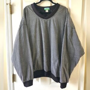 Vintage Men's XL Winner's Mate Golf Collection V Neck Pullover Shirt Black White